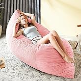 AQUZIN 3 in 1 Big Bean Bag Chair for Adults, Large Giant BeanBag Chairs, Convertible Soft Floor Chair Cushions, Sofa & Bed, Perfect for Bedroom, Living Room, Game Room (Pink)