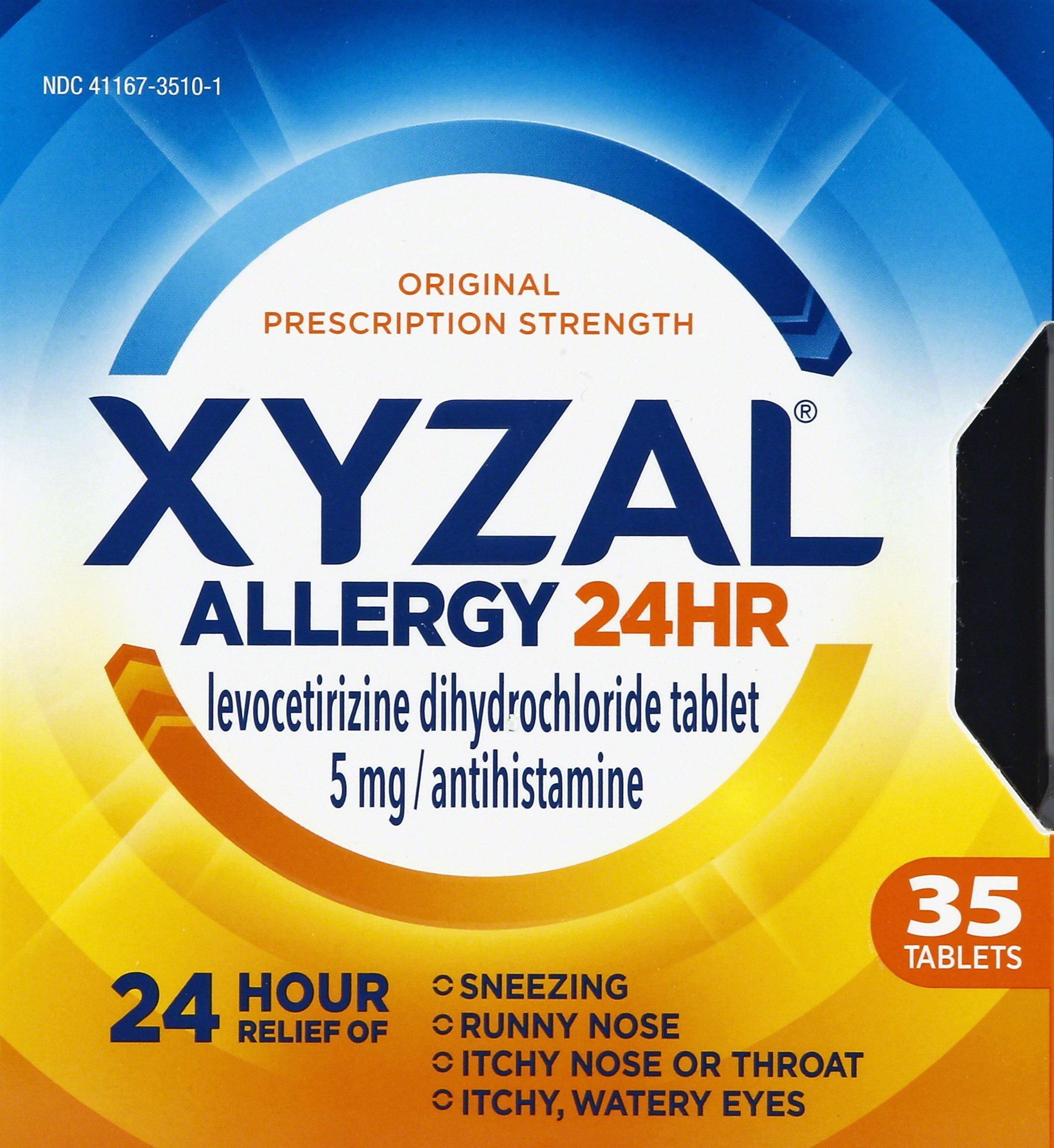 Xyzal Allergy 24 Hour Allergy Tablet 35 Count All Day and Night Relief