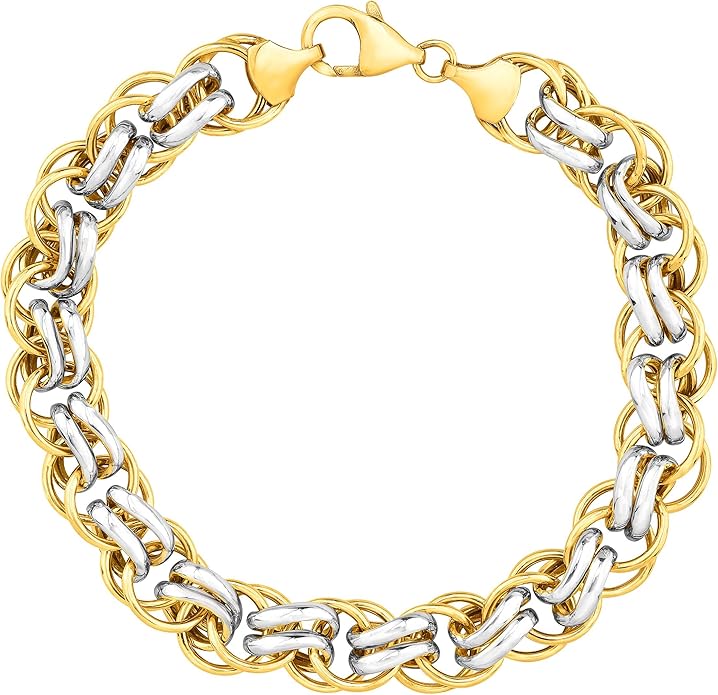 DoubleLink Bracelet in 14K GoldBonded Sterling Silver, 7.