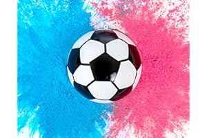DAONEG Gender Reveal Soccer Ball with Powder | Exploding Soccer Balls Kit | Includes Pink and Blue Colour Packs + Soccer Ball Shell
