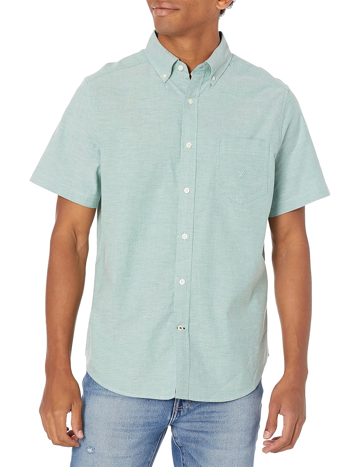 Buy Nautica Men's Short Sleeve Solid Oxford Shirt at Amazon.in