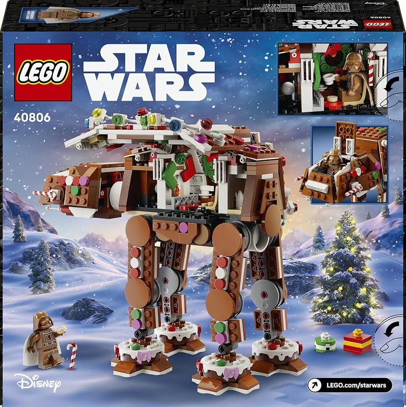 Star Wars 40806 Lebkuchen AT-AT - Weihnachtlicher Bausatz für Kinder inkl. Darth Vader Minifigur & Lichtschwert - Deko für die Weihnachtszeit - Geschenk für Jungen und Mädchen ab 10 Jahren & Fans — Foto 8 von 8