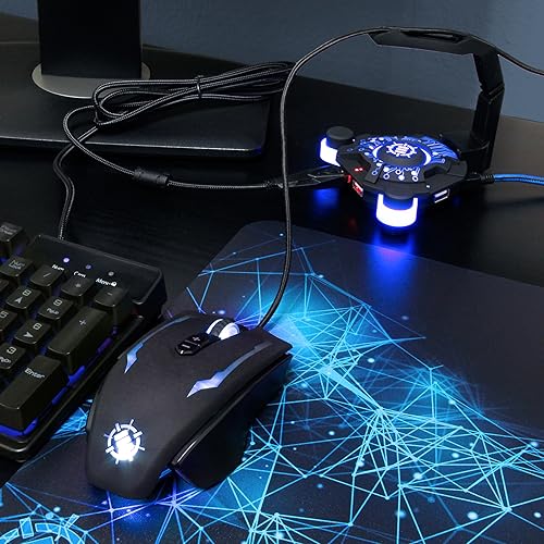 ENHANCE Gaming Mouse Bungee フレキシブルアームによるコード管理用2.0 USBハブ (ブルー) qqffhab ENHANCE Your Desktop with the Pro Series Mouse Bungee and Extended