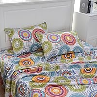 JSD 6 Piece Green Floral Sheet Set King Size, Soft Botanical Printed ...
