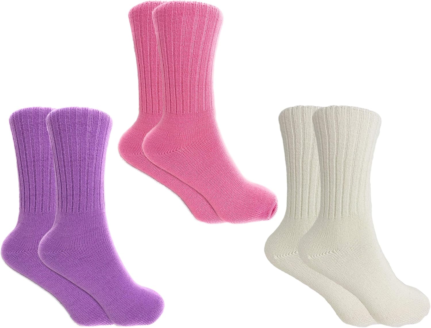 Women's Loose Fitting Crew Socks Soft and Cozy 3 Pairs Size 911 at