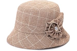 Glamorstar Cloche Hats for Women Vintage Bowler Hat Floral Fedora Bucket Hats