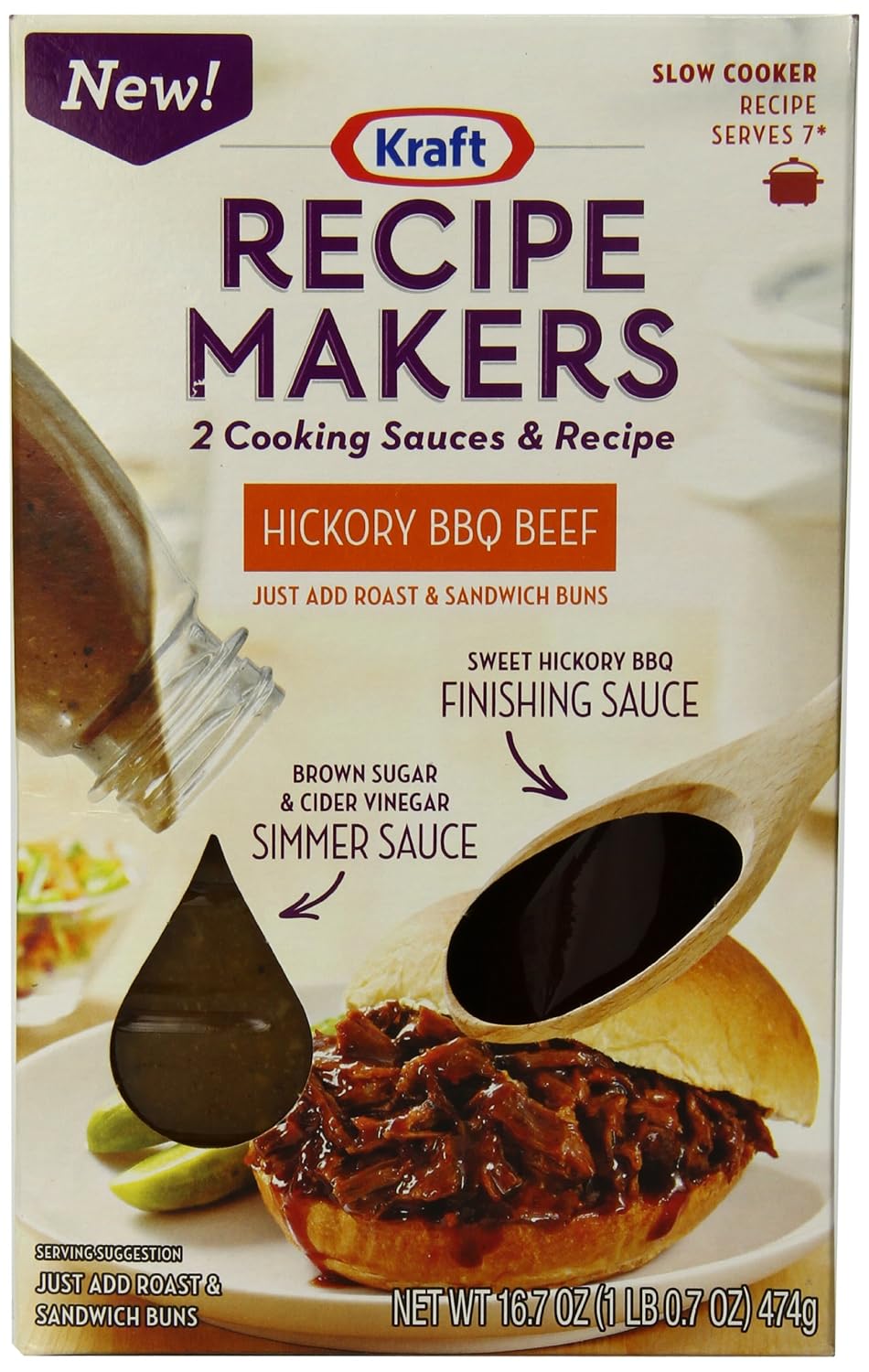 Kraft recipe makers cooking sauces slow cooker recipe hickory bbq beef (021000042746)