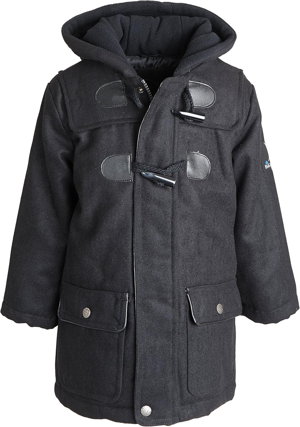 Big Chill Boys and Toddler Toggle Hooded Wool Look Dress Coat Jacket: Clothing