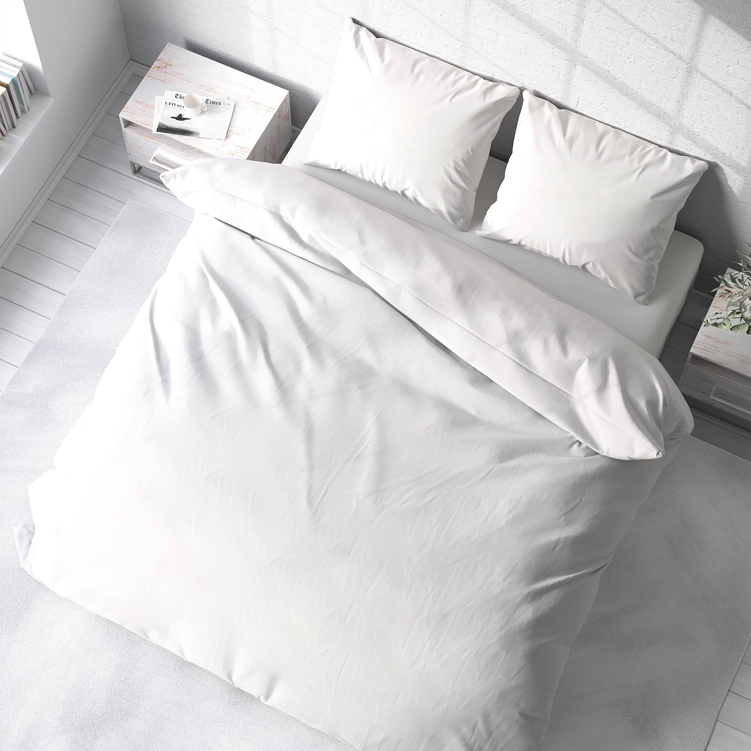 Kotton Culture Duvet Cover Only Soft & Smooth 100% Cotton Quilt Cover 200 X 200 cm, WHITE DOUBLE