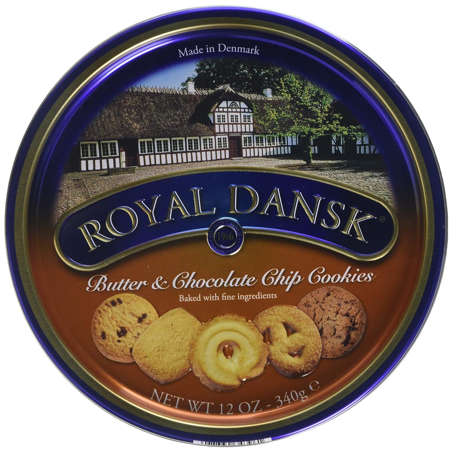 Royal Dansk Danish Butter and Chocolate Chip Cookies, 340 g, Pack of 6