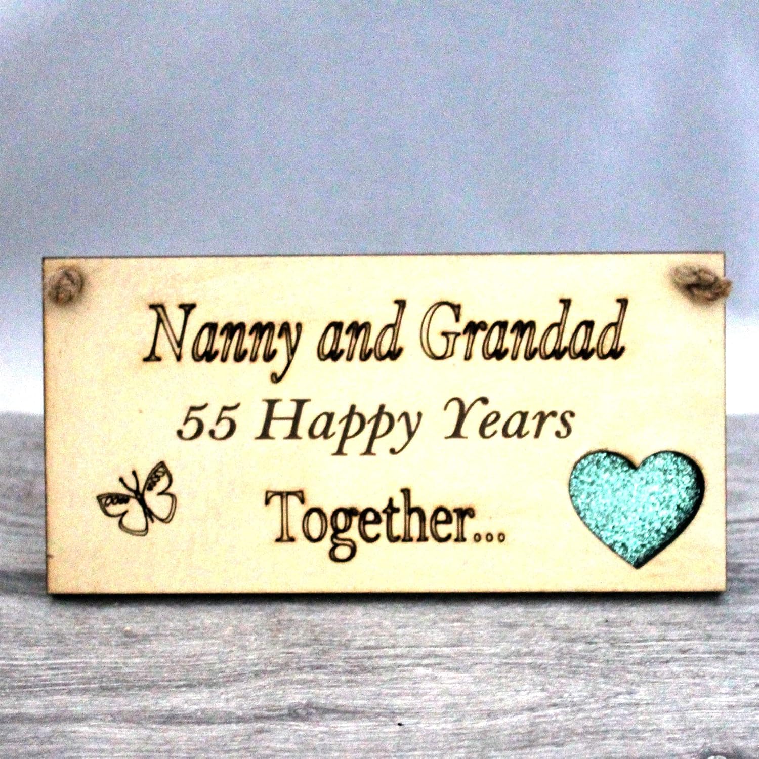 Nanny and Grandad Grandparents Anniversary Gift Plaque Gift 55 Years