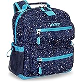 Bentgo Kids Confetti Backpack - Lightweight 14” Backpack for School, Travel & Daycare, Ideal for Ages 4+, Durable & Water-Resistant, Roomy Interior, & Loop for Lunch Bag (Confetti Edition-Abyss Blue)