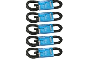 MCSPROAUDIO 110 ohm 3 Pin DMX Lighting Cable (15 ft, 5 Cable Pack)