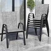 Vimstora Patio Chairs Set of 6, Stackable Outdoor Dining Chairs for All Weather Textilene Fabric &amp; Metal Frame, Outdoor Chairs Set for Backyard Deck Garden