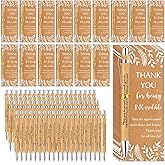ReliThick 50 Sets Employee Appreciation Gift Bulk Inspirational Bamboo Ballpoint Pen with Thank You Greeting Card Social Worker Appreciation Gift for Office Coworker Nurse Staff Student Teacher Team