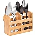Bamboo Utensil Holder for Dish Rack - Flatware, Cutlery and Utensil Drying Caddy - Fits Bambusi Bamboo Dish Drying Racks Natural