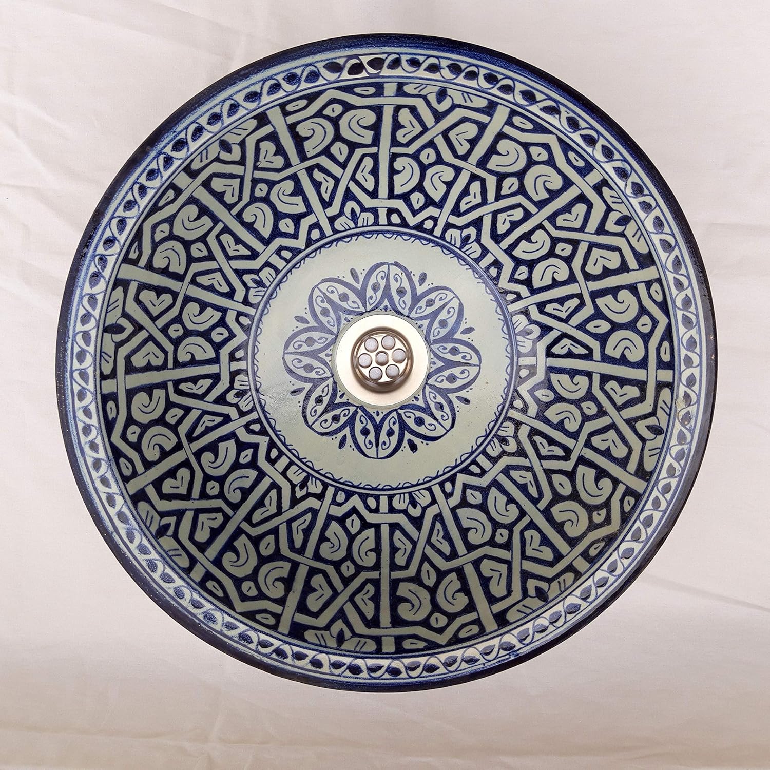 Round Ceramic Moroccan V31 Washbasin Sink Basin Bathroom 35 Cm For Flush Mounting Or Standing Amazoncouk Diy Tools Round Ceramic Moroccan V31 Washbasin Sink Basin Bathroom 35 Cm For Flush Mounting Or Standing Amazoncouk Diy Tools