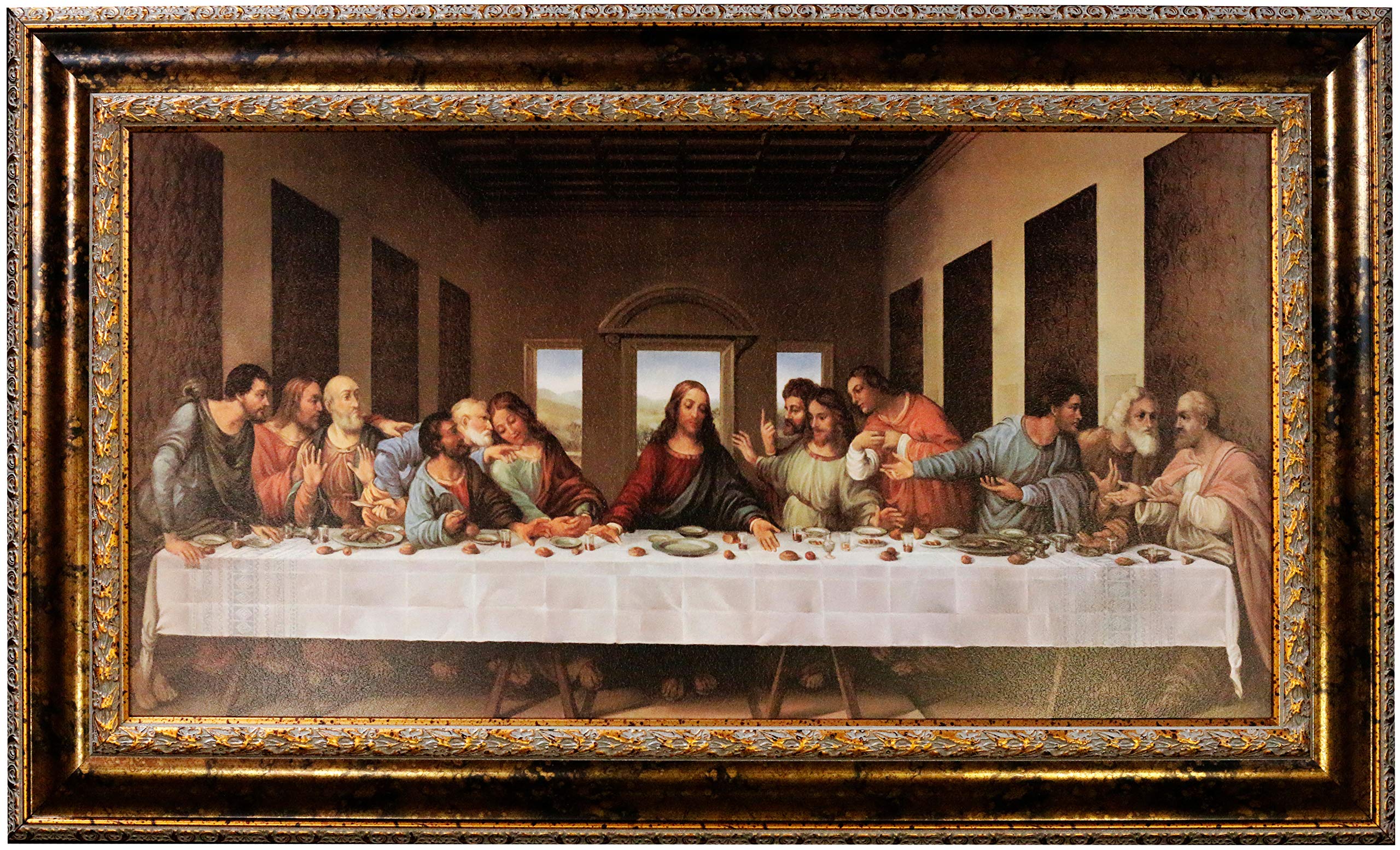 Mom's Art Studio - Last Supper Wall Decor 46.5 X 28 Inches, Leonardo Da Vinci Reproductions, Museum