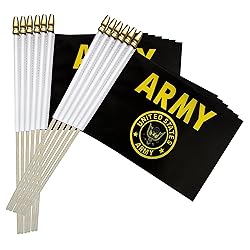 TSMD US Army Gold Crest Stick Flags Small Mini Hand