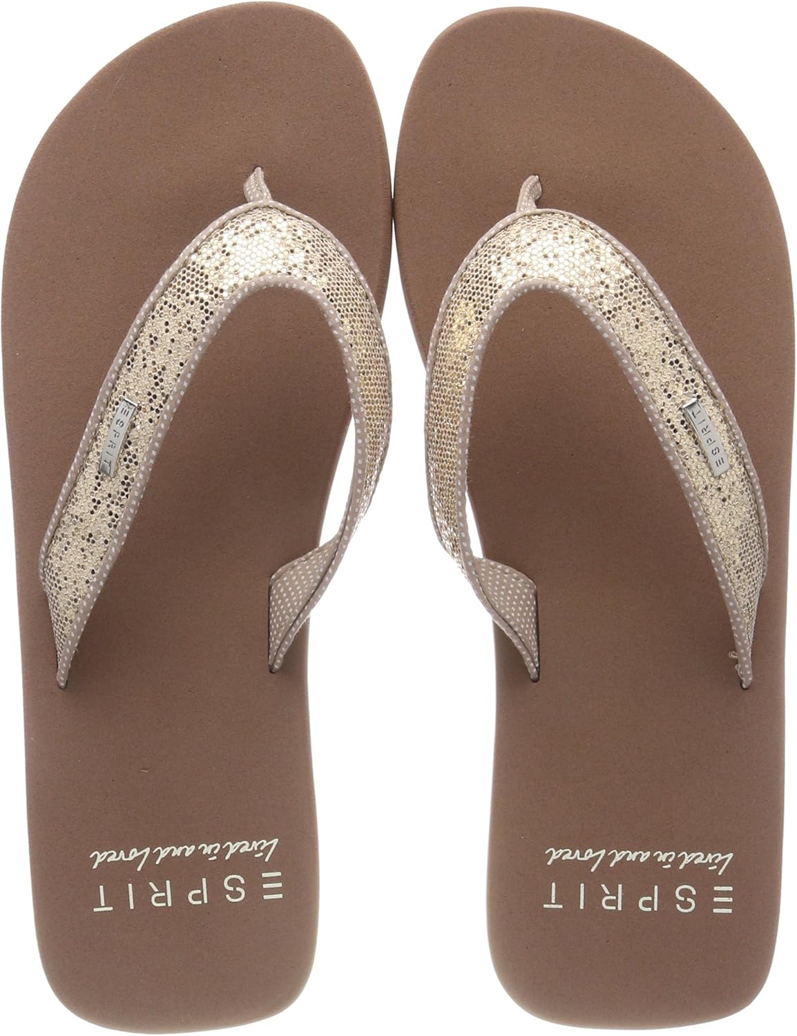 ESPRIT Damen Zehentrenner Mit Glitzer - Canvas Thongs Für Den Sommer