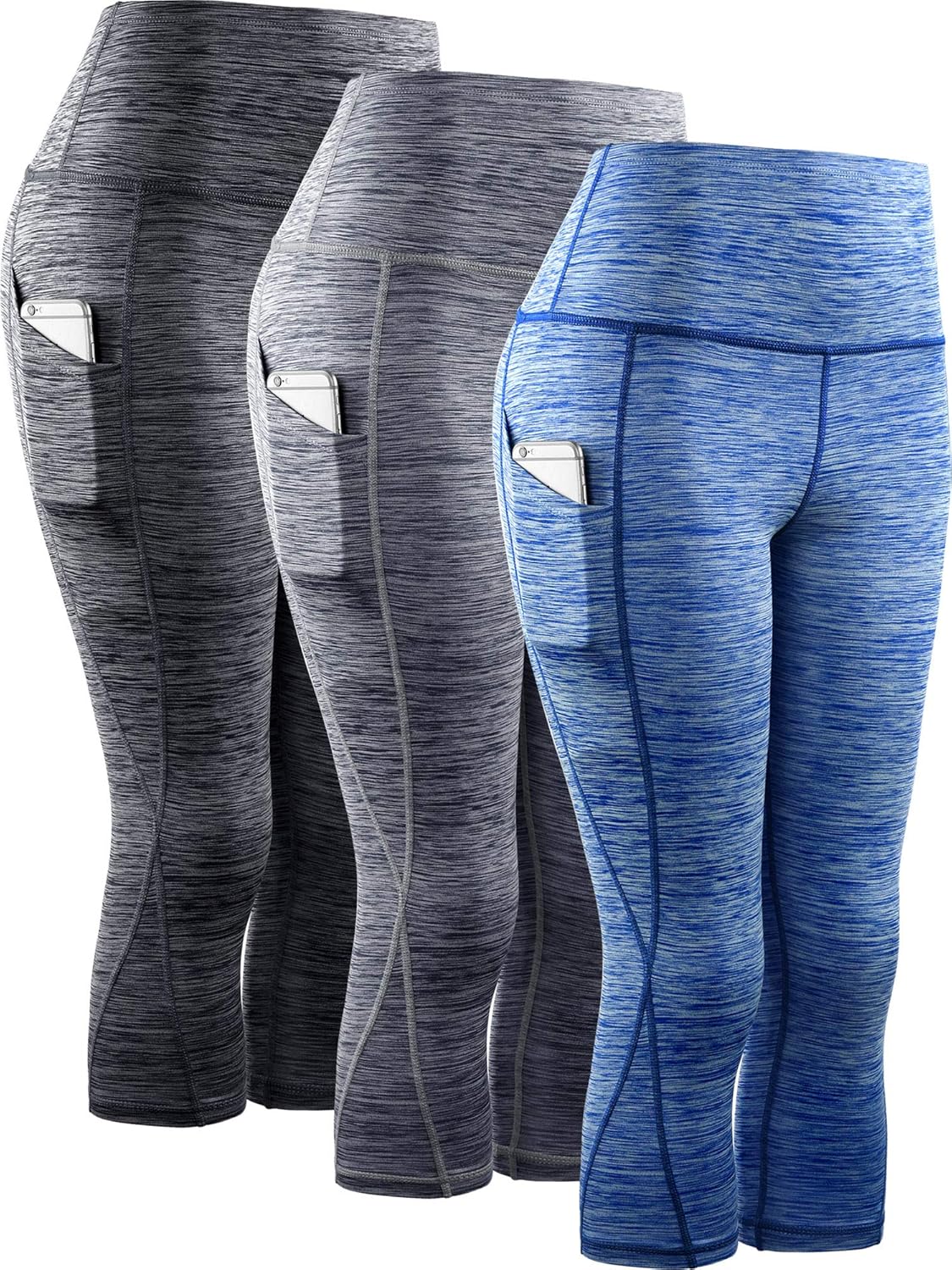 Neleus Women's Yoga Capris Tummy Control High Waist Workout Pants at  Women’s Clothing store