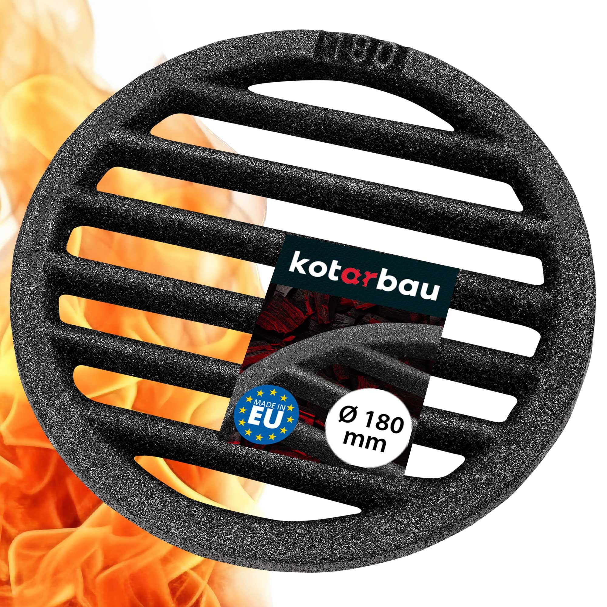 KOTARBAU Fireplace Grate, Diameter 18 cm, Round Grate, Fireplace, Ash Grate, Table Grate, Stove Grate, Fireplace, Replacement Parts, Accessories, Cast Iron Grate, Oven Grate, Grill Fireplace, Round