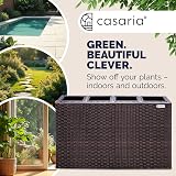 CASARIA Flower Box 4 Inner Pots Poly Rattan Rectangular Planter Brown view 4