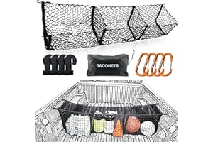 TacoNets Three Pocket Cargo Net for 2005-2024 Toyota Tacoma - Patented Design - Premium Truck Bed Organizers & Storage - Groc