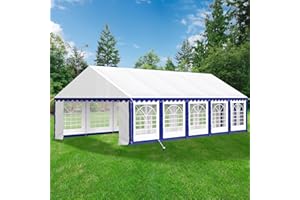 GREEN PARTY 16x32FT Party Tent Heavy Duty, Large Wedding Event Shelters with 4 Carry Bags & Removable Sidewalls, Outdoor Canopy Gazebo Commercial Tents for Parties Carport Garden Patio