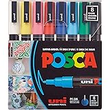 uni-posca Paint Marker Pen - Fine Point - Set of 8 (PC-3M8C), Multicolor