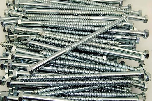 50 Hex Head 3 8 X 7 Lag Bolts Zinc Plate Wood Screws