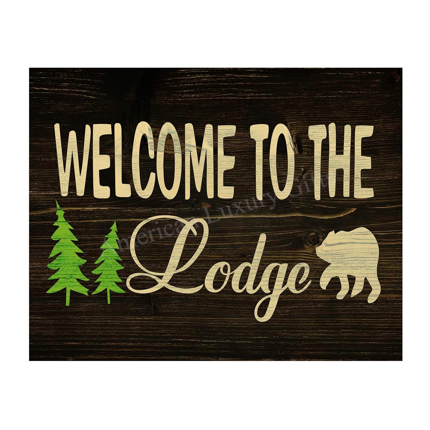 Amazon.com: "Welcome to the Lodge"-Rustic Wall Decor Print- 14 x 11