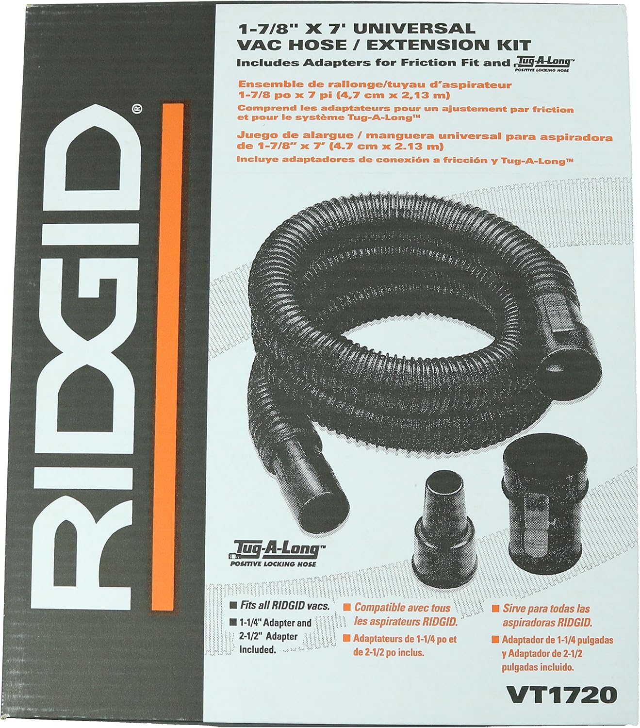 RIDGID TugALong Vacuum Hose for RIDGID Wet Dry Vacs 17/8 in x 14 ft.