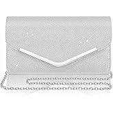 Larcenciel Clutch Purses for Women, Shiny Sequin Envelope Clutch Evening Bag with Chain, Fashion Sparkly Party Prom Purse