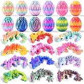 Cybermaker 12 Pcs 3D Printed Dragon Eggs with Rainbow Dragons Inside | Prefilled Plastic Eggs, Fidget Toys for Kids, Party Favors, Classroom Prizes, Goodie Bag Fillers, Sensory Toys