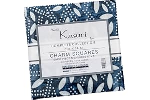 Lunn Studios Artisan Batiks Kasuri 2023 42 5-inch Squares Charm Pack Robert Kaufman CHS-1204-42, Assorted