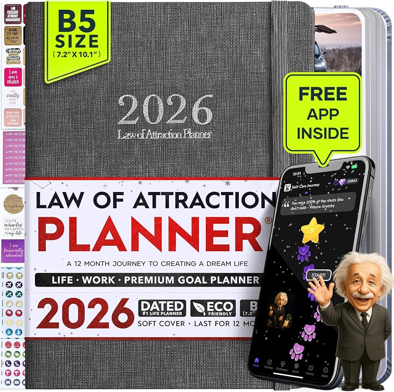 Freedom Mastery Law of Attraction Planner 2026 Hourly Weekly Monthly