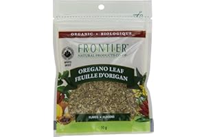 Frontier Natural Products Coop Bulk Oregano, Mediterranean Leaf Cut and Sifted Organic Pouch, French/English, 10-Gram