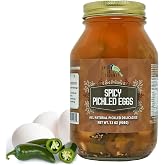 Green Jay Gourmet Spicy Pickled Eggs in a Jar &ndash; Fresh Hand Jarred Hen Eggs for Cooking &amp; Pantry &ndash; Full Spicy Flavor - Simple Natural Ingredients - 32 Ounce Jar