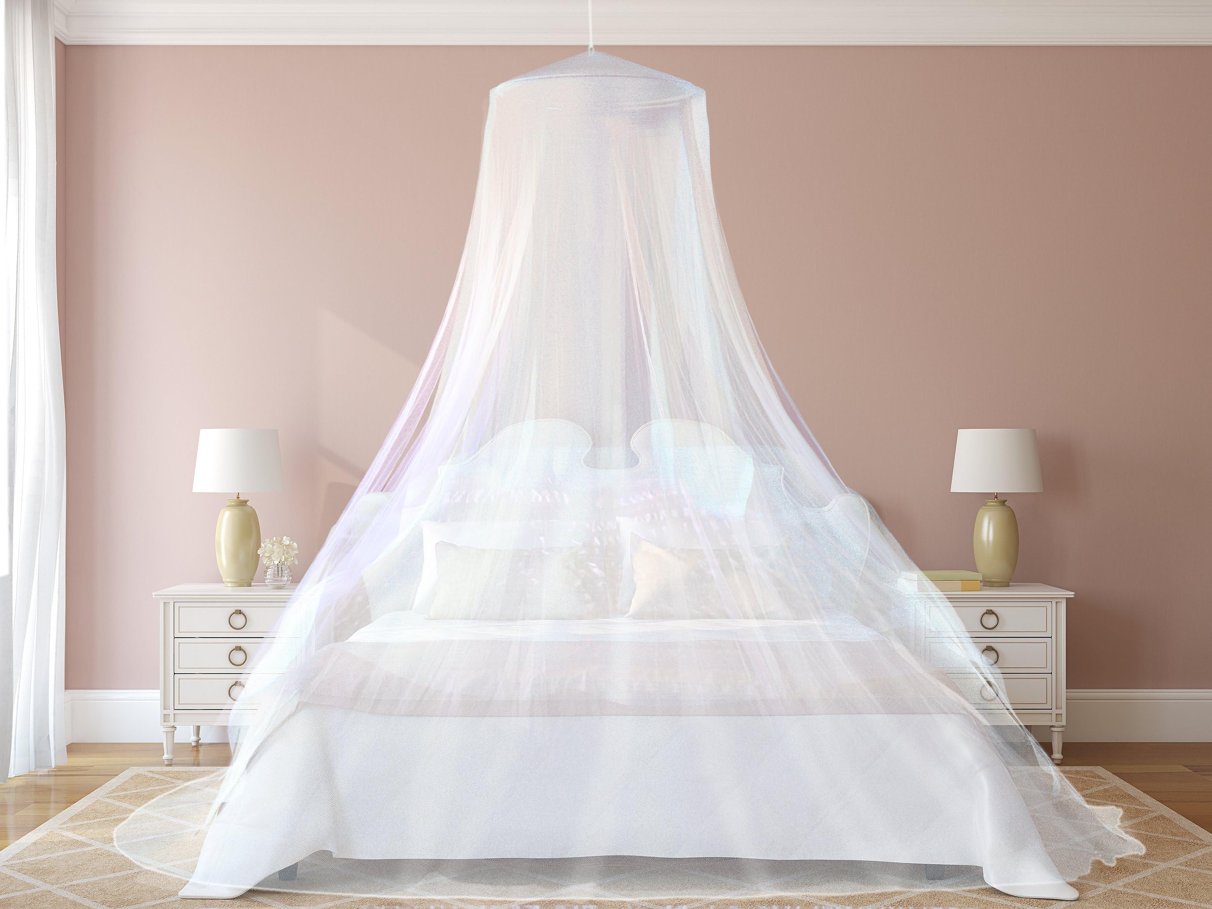 #1 The Best Mosquito Net for Double Bed Canopy | Largest Screen Netting Curtains | Bonuses: 2 Insect Repellent Bracelets, A Full Hanging Kit, Carry Bag + E-book