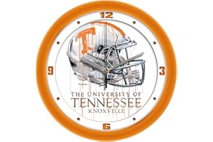 SunTime Tennessee Volunteers Drip Helmet Decorative Wall Clock, Silent Non-Ticking Sports Team Wall Clock for Living Room Decor, Bedroom, Fan Cave, 11.5"