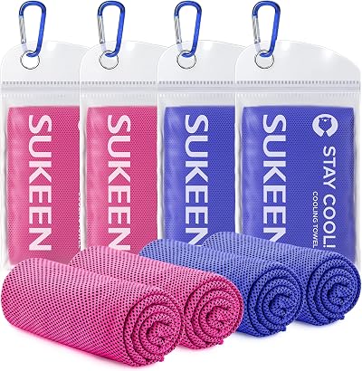 Sukeen Cooling Towel 40x12 Pink Dark Blue Quick Dry Sport Camping