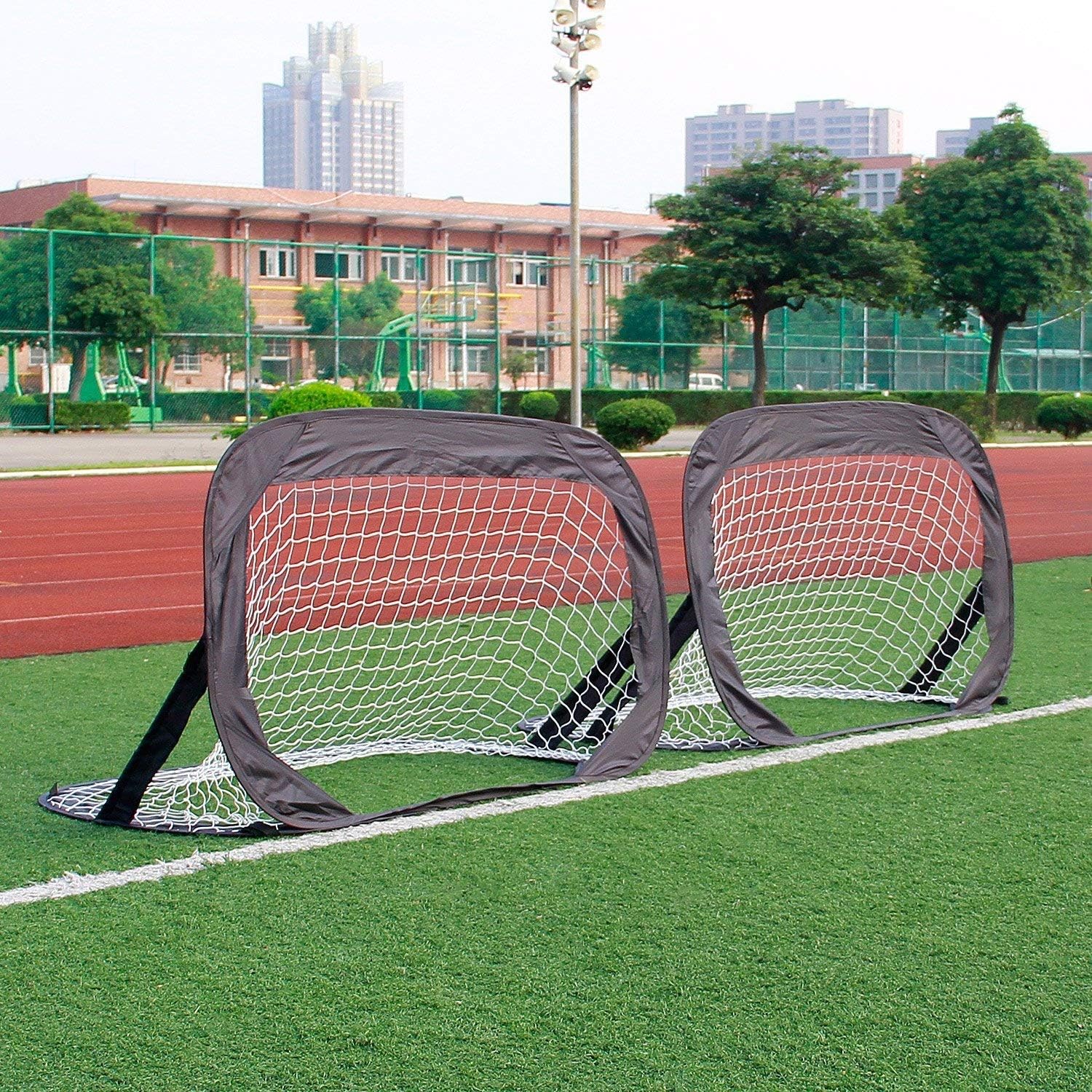 ArturoLudwig Mobile Football Goal Post - Set Of 2 Pop-up Goal Post, Mini Football Games - With Carrying Bag, 80 X 120 X 80 Cm