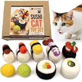 Woolbuddy Wool Cat Toys (Small Sushi 9 PCS) for Indoor Cats Catnip-Free | 100% Pure Wool Felt Interactive Cat Toys, Catnip-Free for Bored Cats, Teething Kittens, Redirect Cat's Destructive Energy