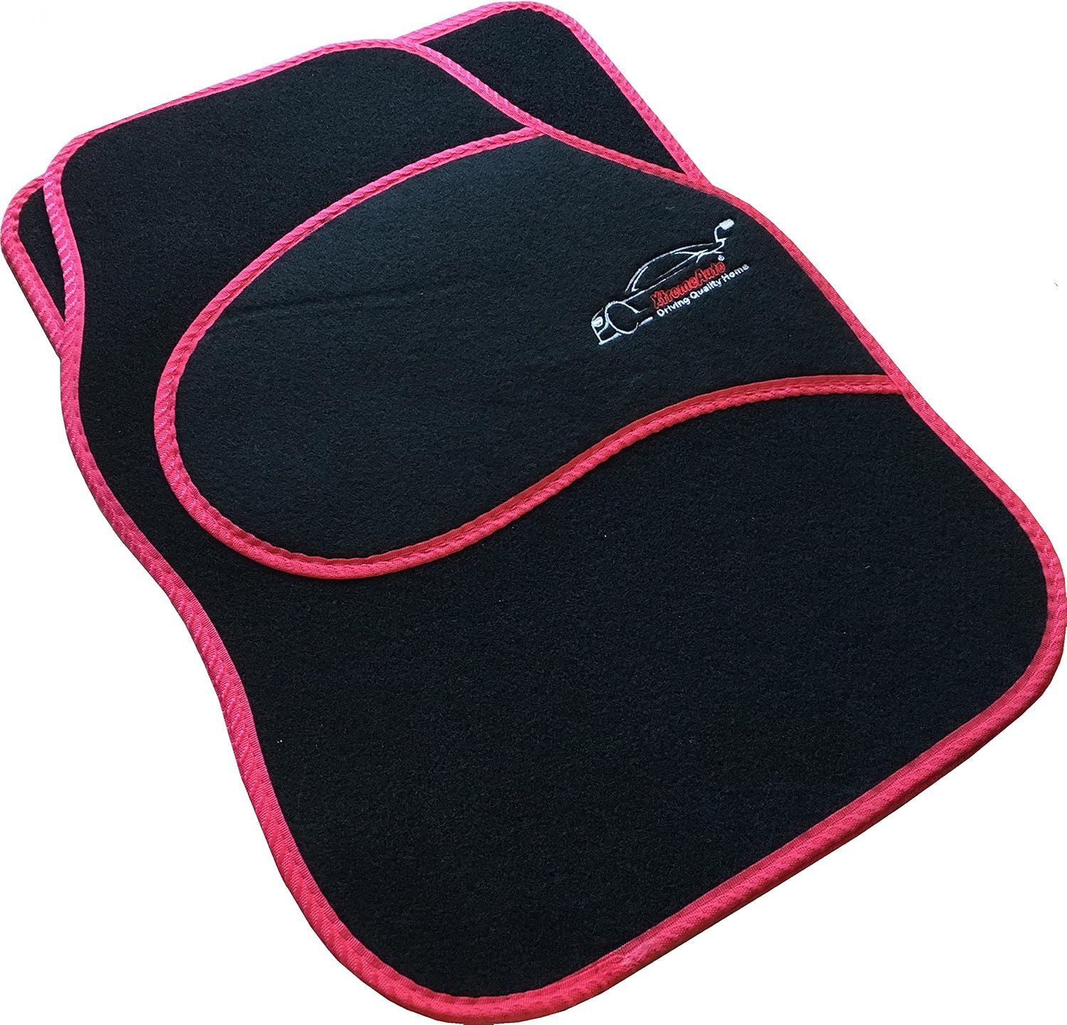 Xtremeauto Car Mats Universal 4PC Set, Sporty Carpet Car Floor Mats, Embroidered Front & Rear Universal Mat