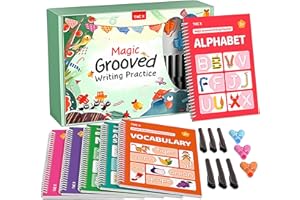 TIME X Magic Grooved Writing Practice Books, Reusable Handwriting Practice Books, Groove Workbooks, Handwriting Practice for 