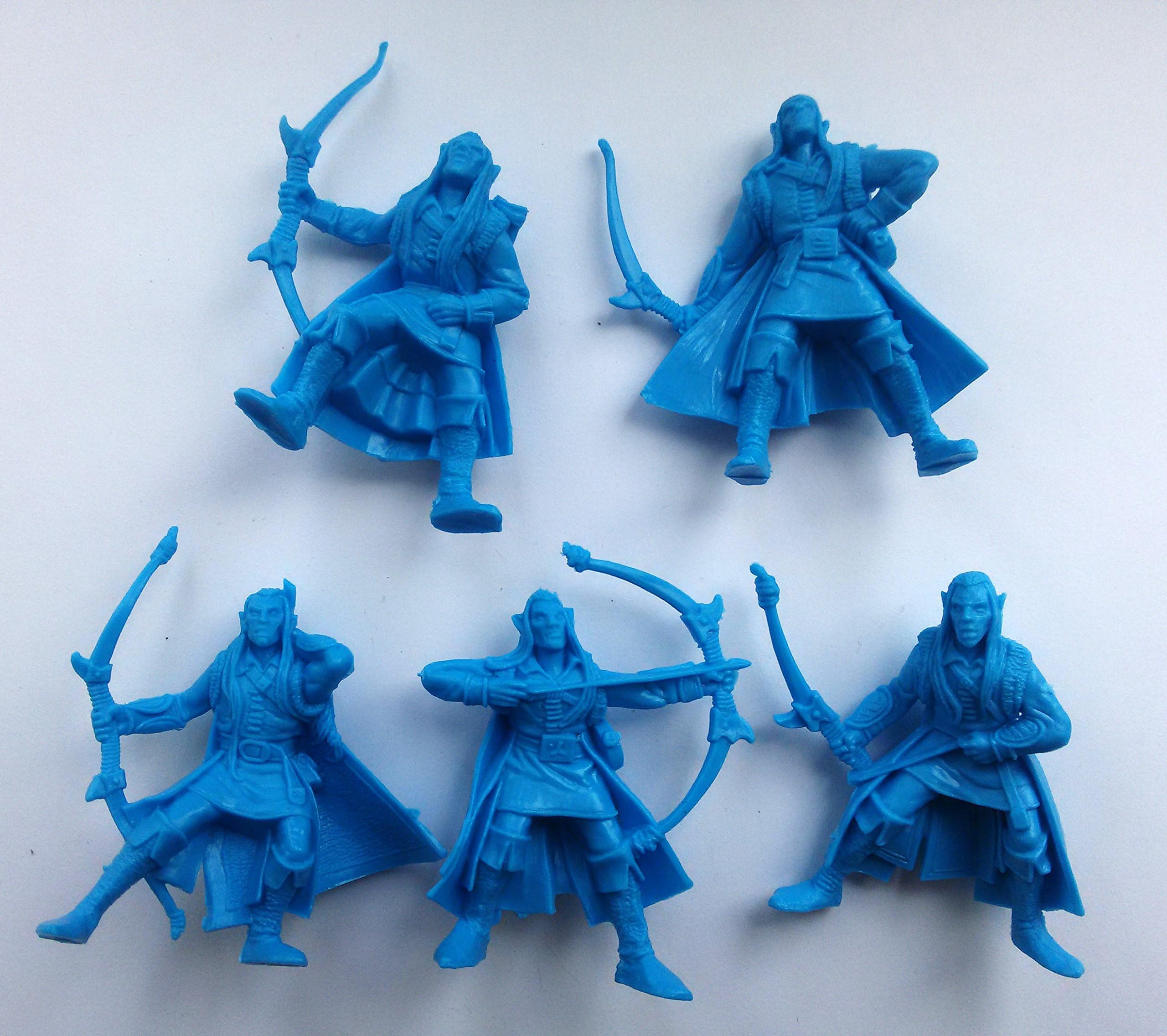 Fantasy Battles Elves Archers54 mm 1/32 - 5 Fantasy Figures Tehnolog Russian Toy Soldiers dnd miniatures