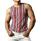 JOGAL Men's Mesh Fitted Sleeveless Muscle Tank Top