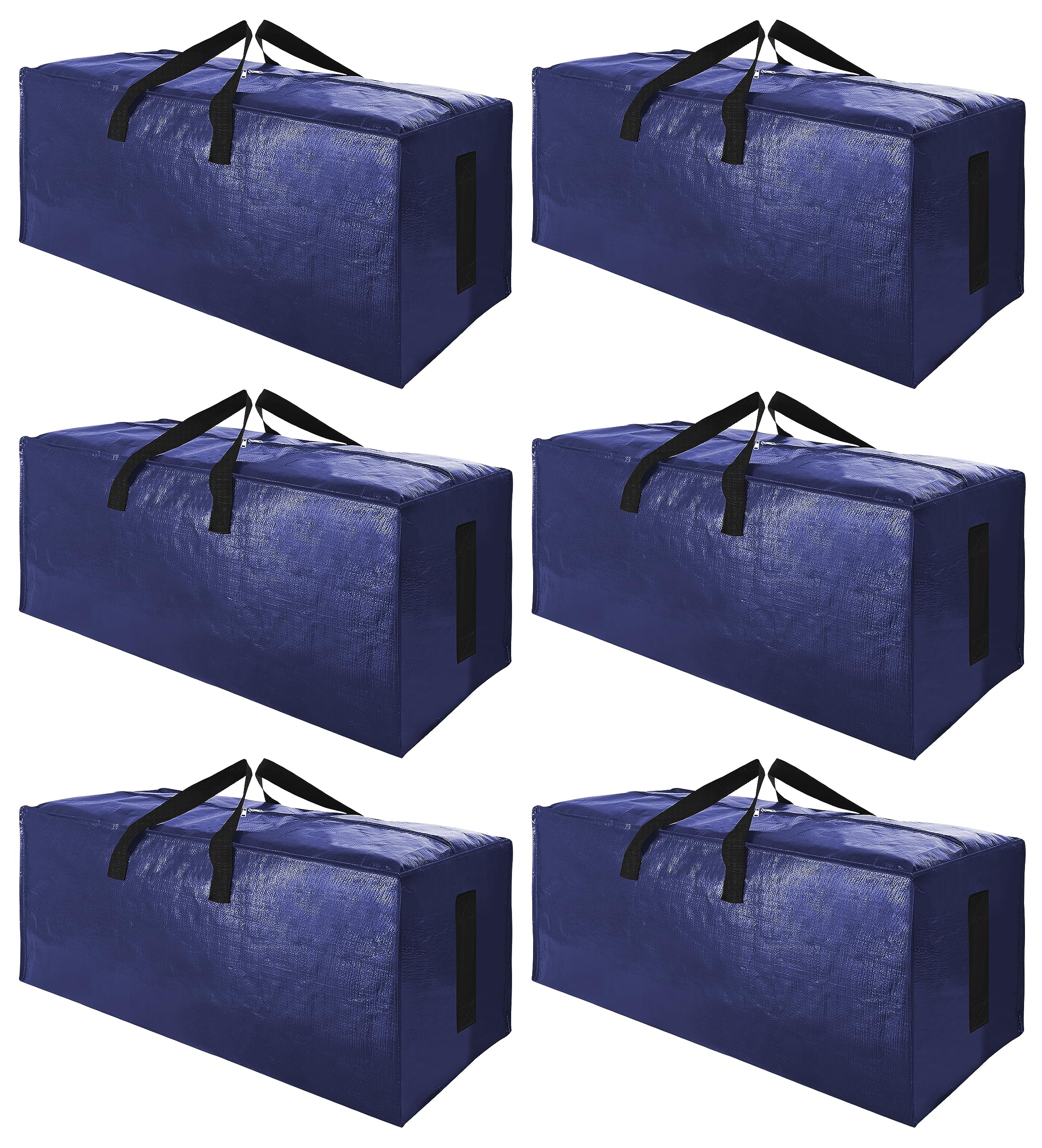 thumbnail image 2 of 6 Pack Moving Bags Heavy Duty Storage Bags With Zippers And Strong Handles Packing For Travel Camping Space Saving Alternative To Boxes Supplies Visible B 2 of 11