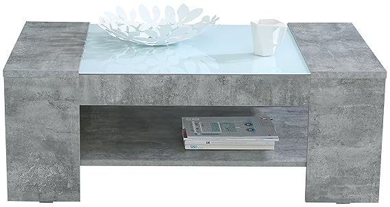 NEWFACE Couchtisch mit Ablage, Holz, beton, 120 x 71 x 45 cm